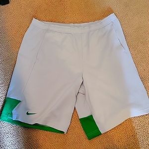 Nike Grey Green Athletic Shorts Size Medium